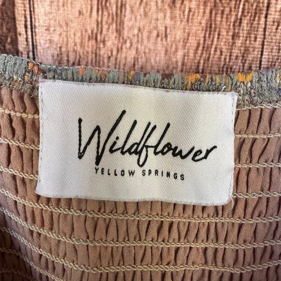 Wildflower Dress Babydoll Bohemian Floral Mini Romantic Long Sleeve Large - Picture 7 of 9